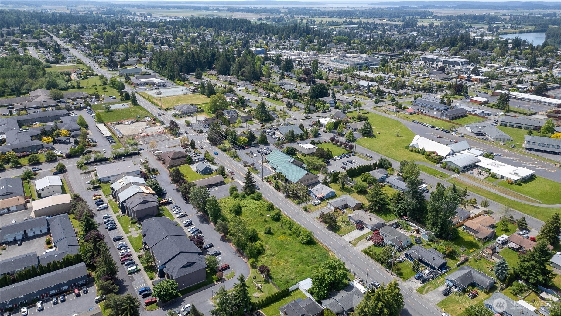 0 18th Mount Mount Vernon, WA 98274 - Photo 8 of 12 an aerial view of city lake and residential houses with outdoor space and trees