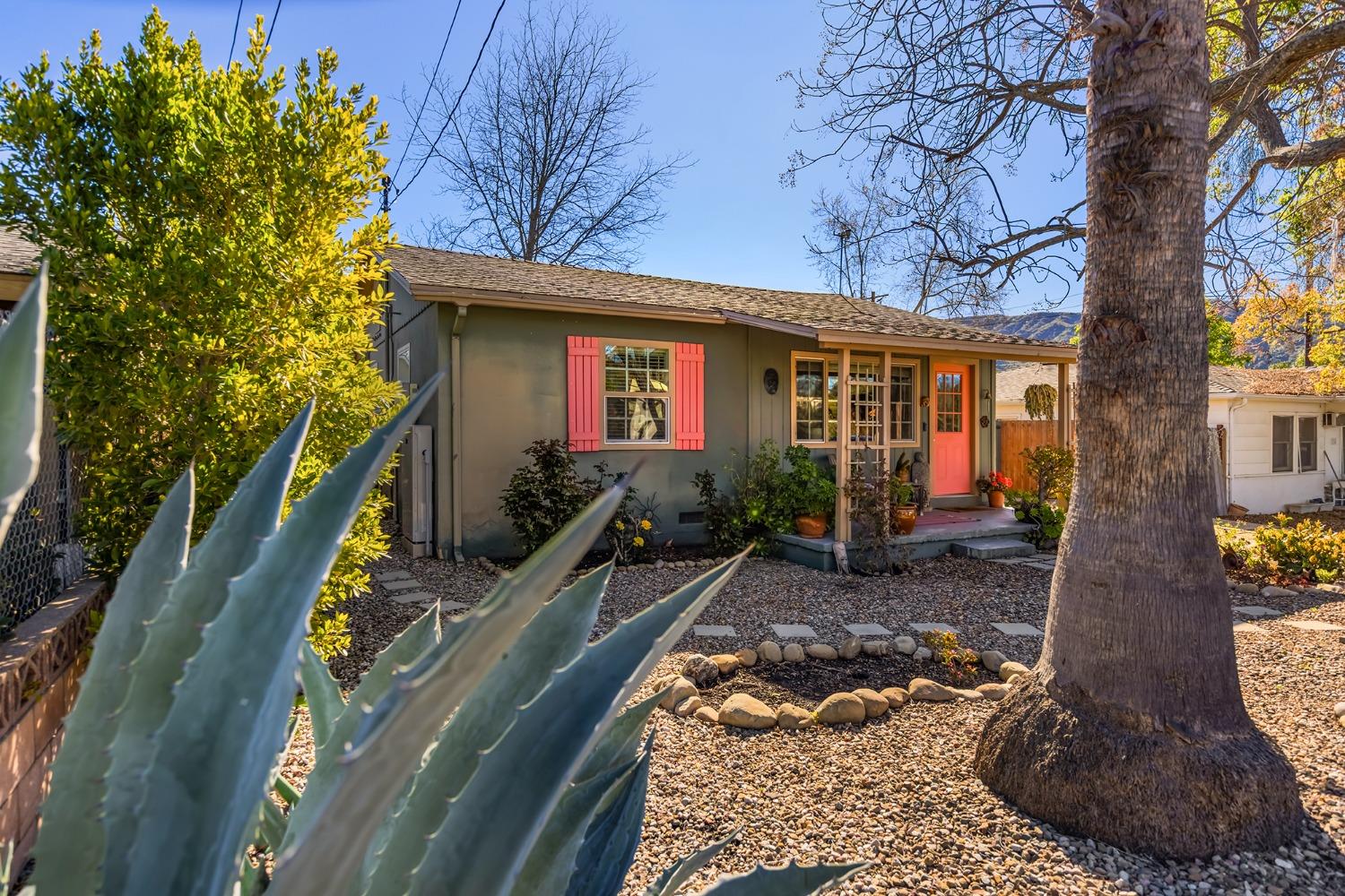 302 Bald Street Ojai, CA 93023 - Photo 30 of 38 a view of a house with backyard and sitting area
