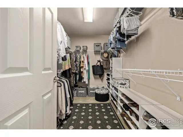a view of a closet and storage area