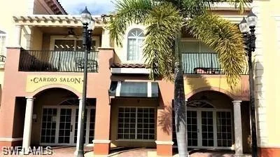 a view of building with large windows