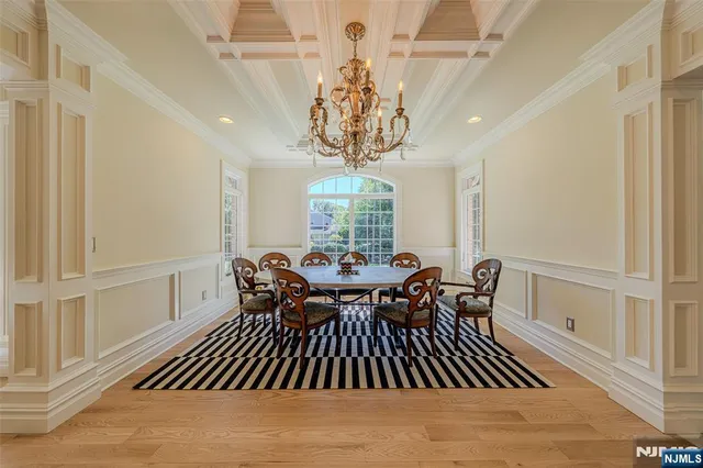 a view of a porch with wooden floor