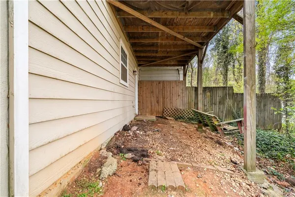 a backyard of a house