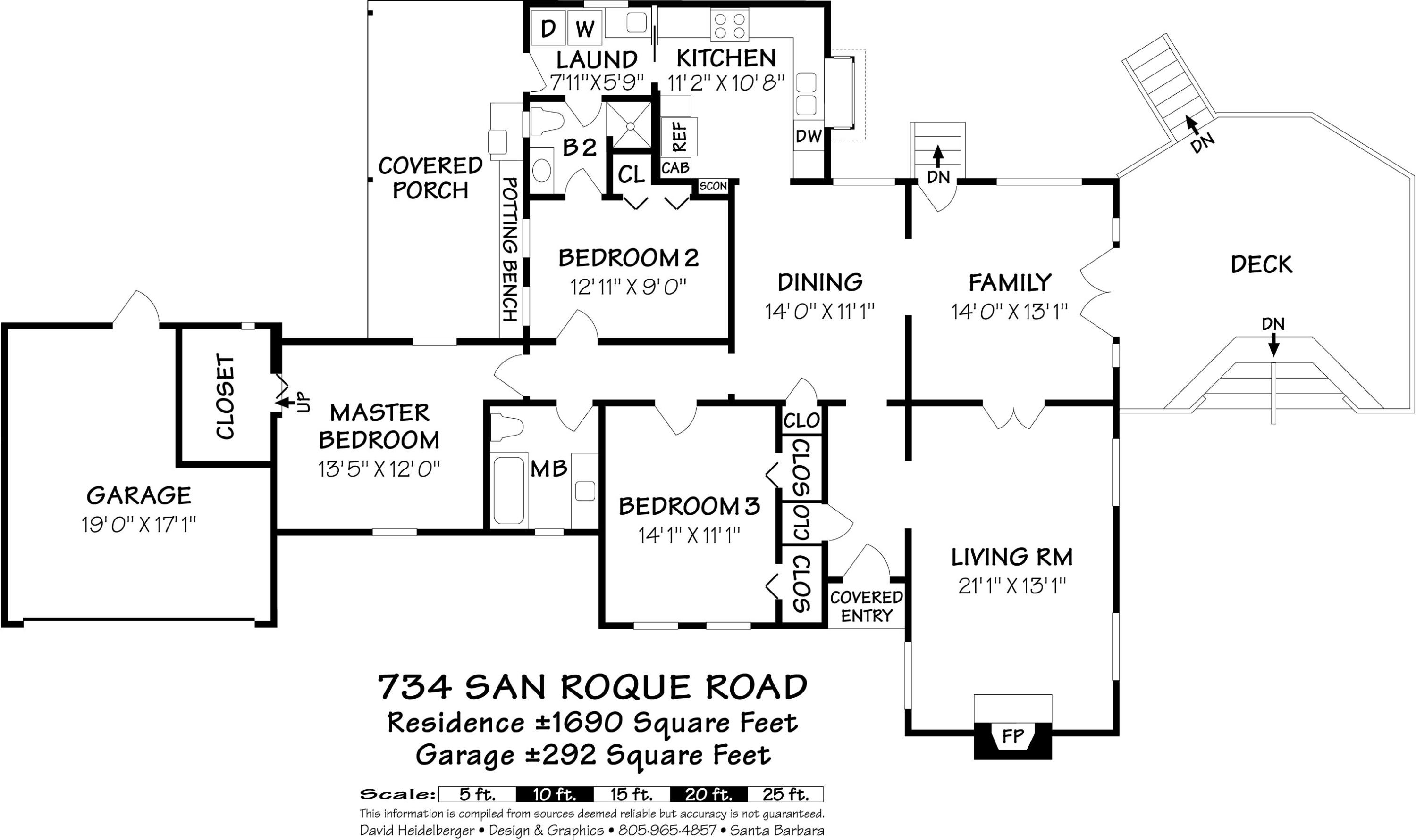 734 San Roque Road Santa Barbara, CA 93105 - Photo 20 of 20 734 San Roque Road Floor plan