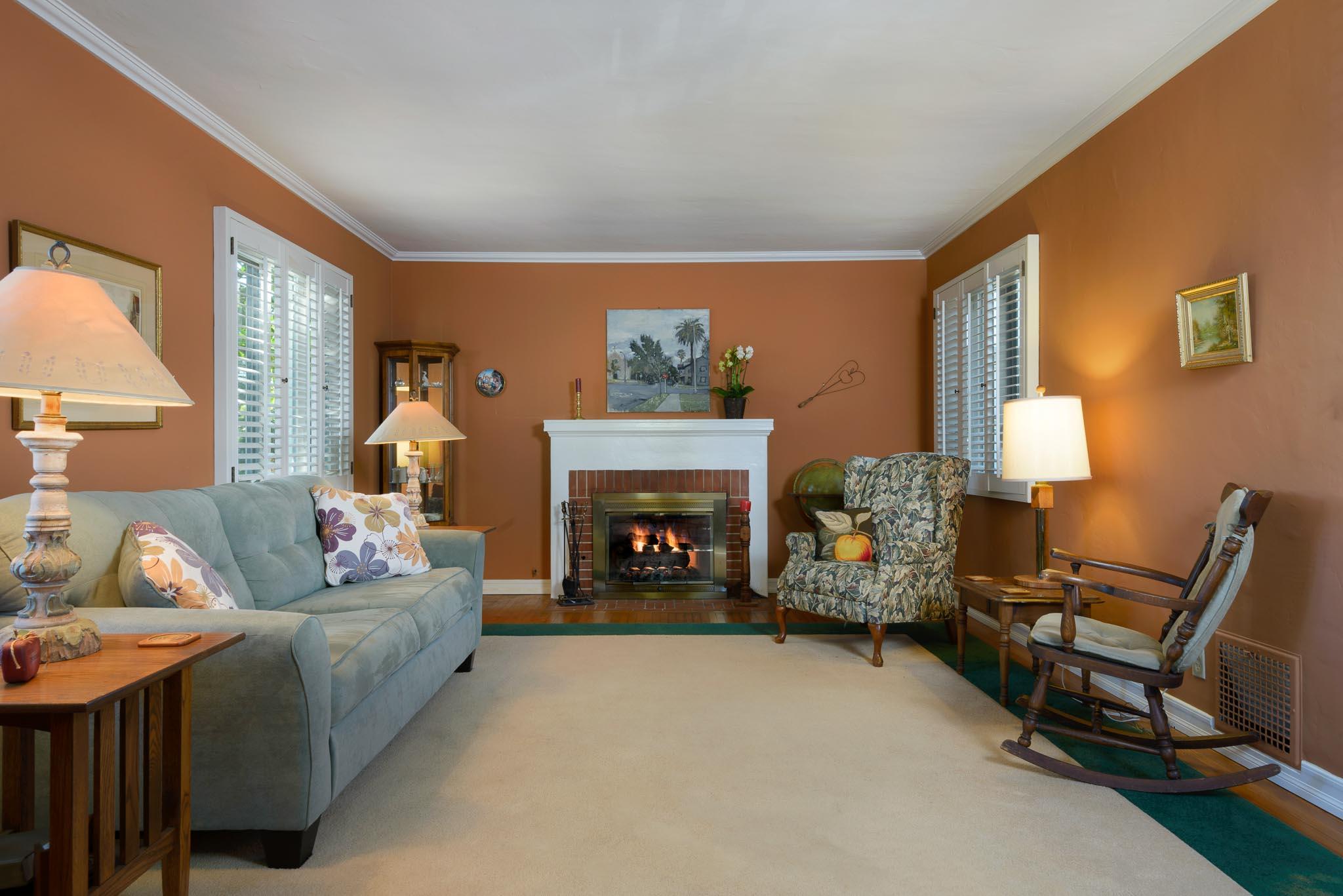 734 San Roque Road Santa Barbara, CA 93105 - Photo 7 of 20 Living room with fireplace