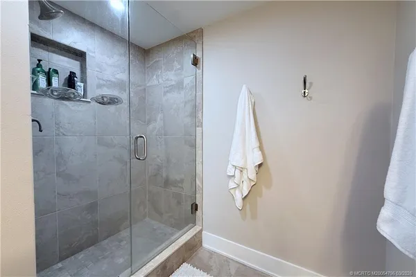 a bathroom with a shower
