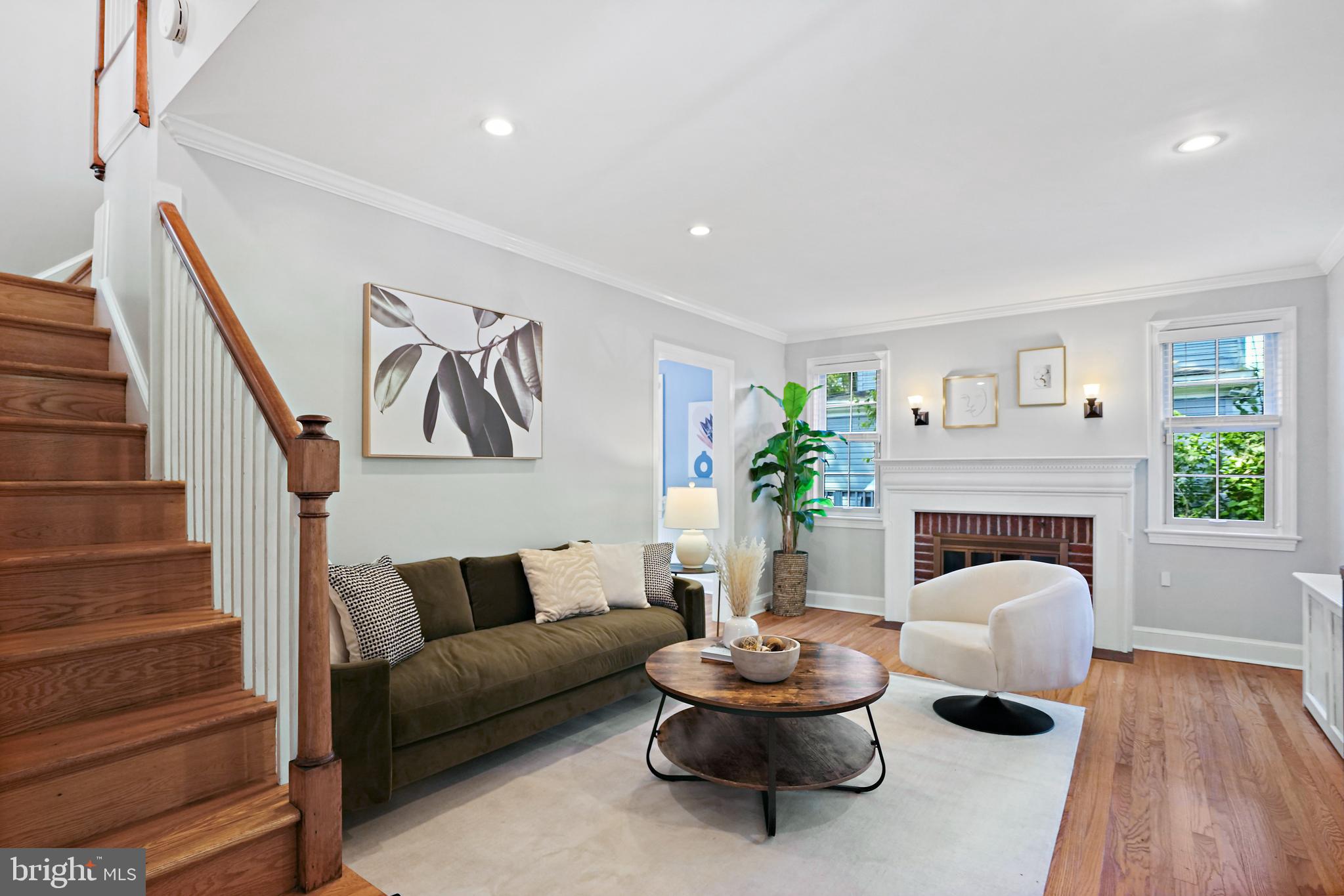 1908 Elkhart Street Silver Spring, MD 20910 - Photo 4 of 30 Living room with fireplace