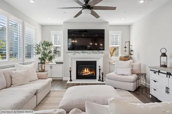 a white stove top oven sitting inside of a kitchen