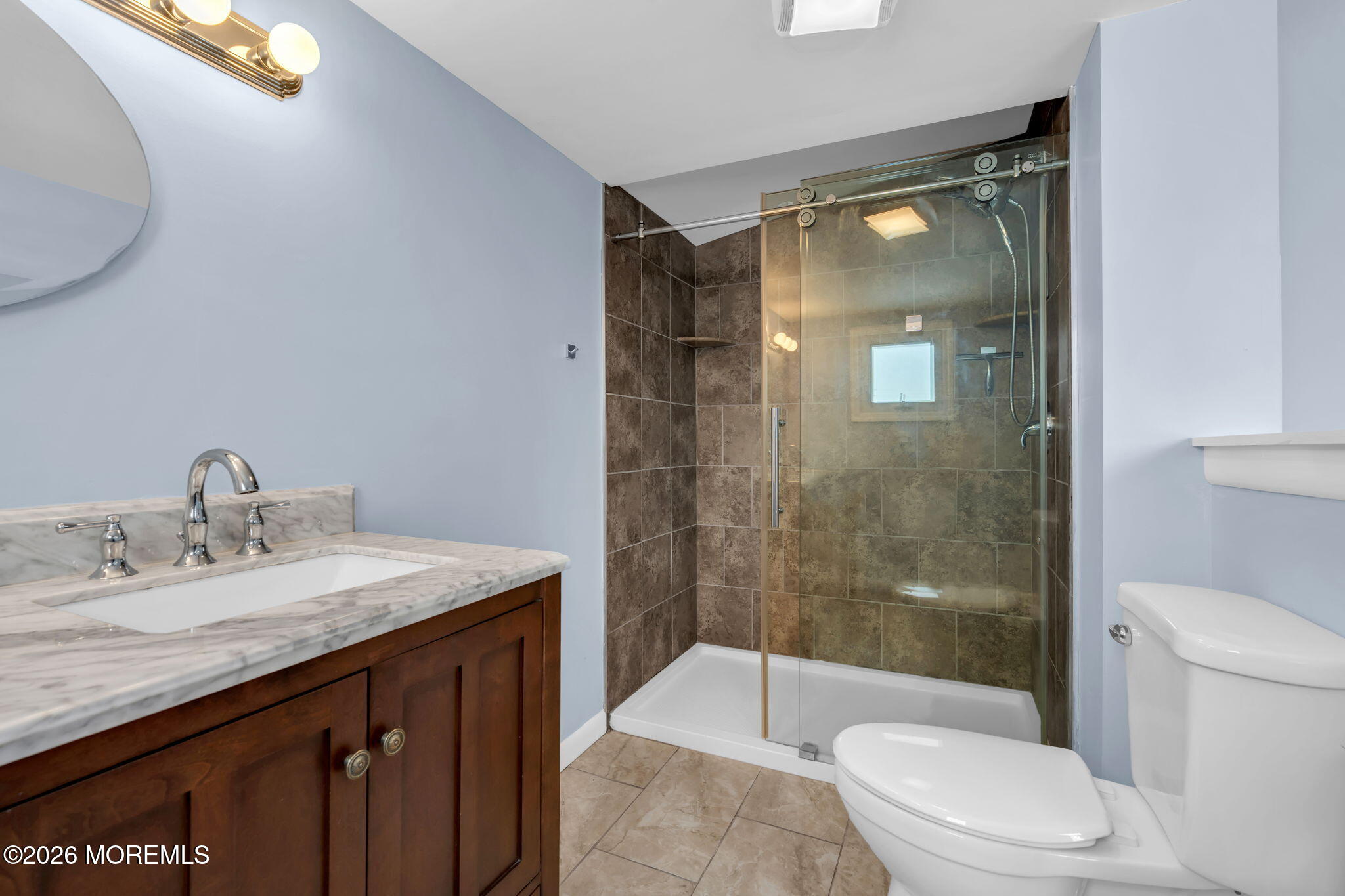 1208 Pine Tree Way, Unit BACK HOUSE Belmar, NJ 07719 - Photo 17 of 24 a bathroom with a granite countertop sink toilet and shower