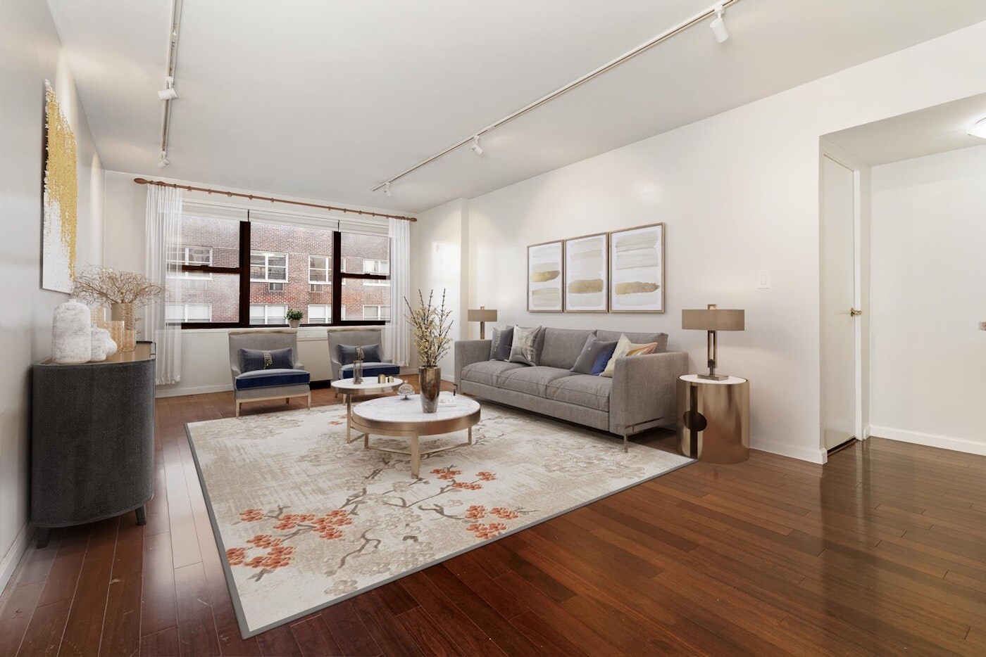 301 East 69th Street, Unit 4B Manhattan, NY 10021 - Photo 6 of 11 a living room with furniture rug and window