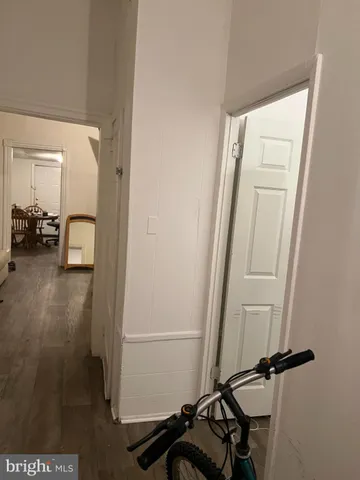 a view of a hallway with workspace