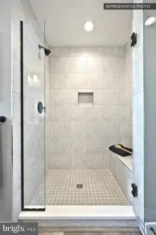 a bathroom with a shower