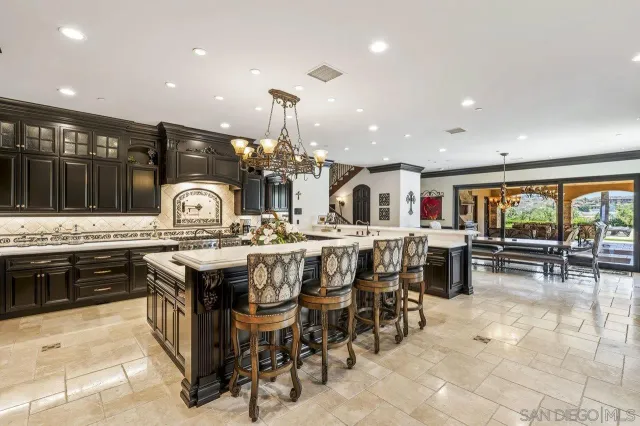 a kitchen with lots of counter top space