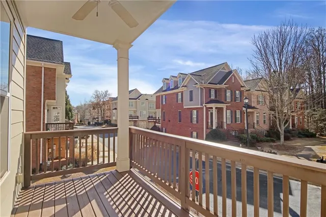 a view of a street from a balcony