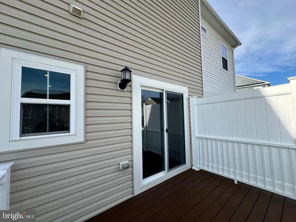 a view of wooden balcony