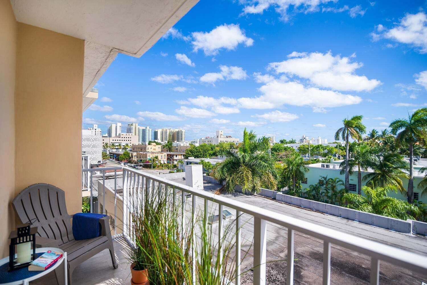1605 Pennsylvania Avenue, Unit 502 Miami Beach, FL 33139 - Photo 18 of 21 a view of balcony with furniture