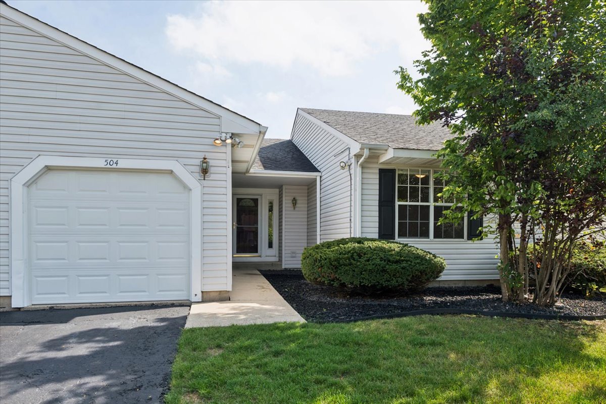 a view of house with a yard