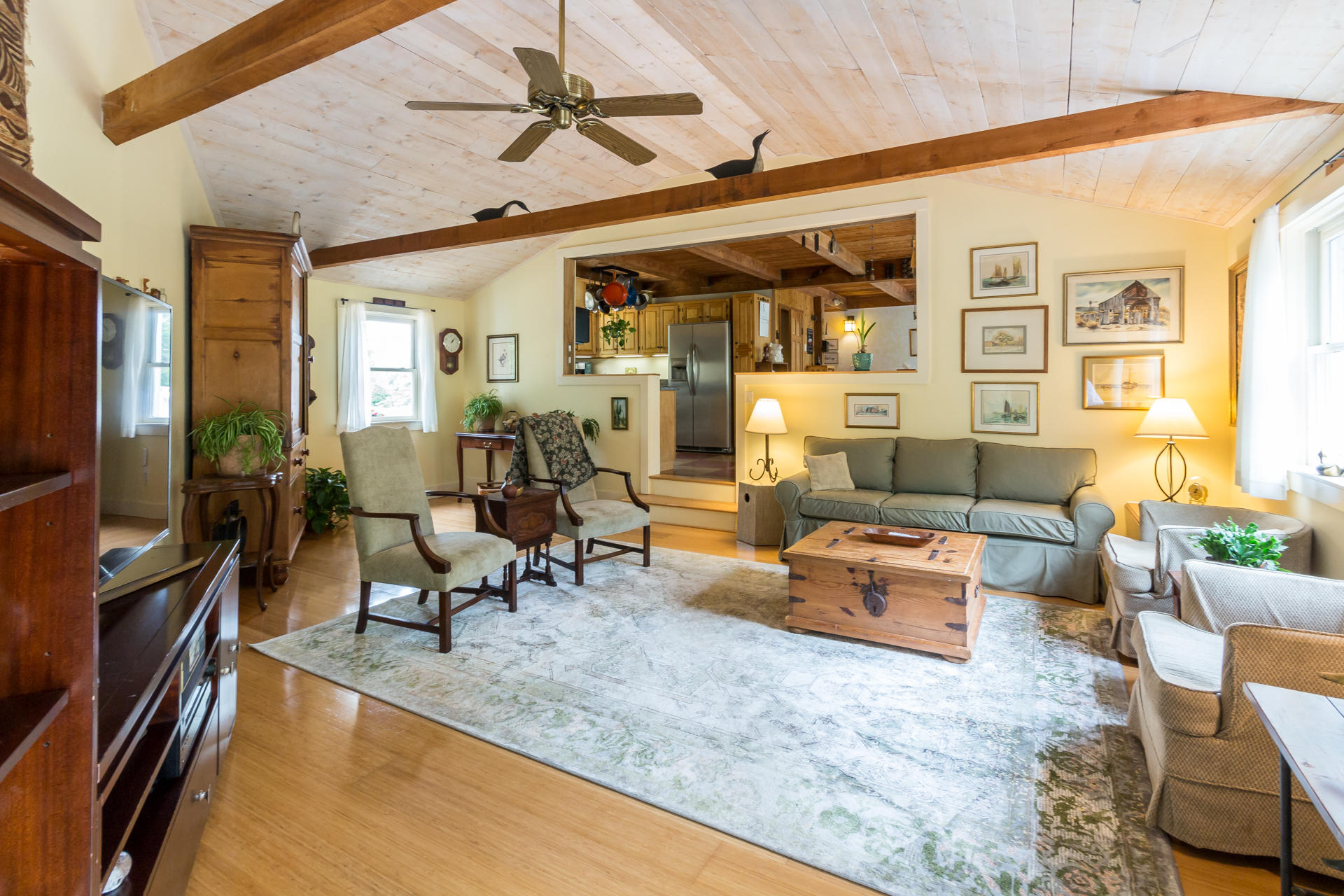 5 Marchants Path Edgartown, MA 02539 - Photo 21 of 45 a living room with fireplace furniture and a flat screen tv