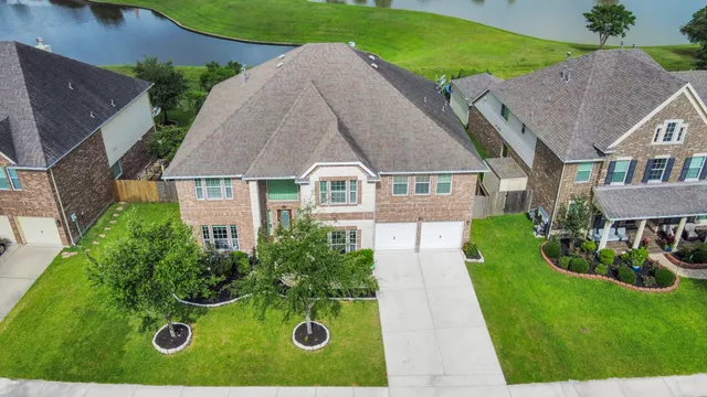 an aerial view of a house