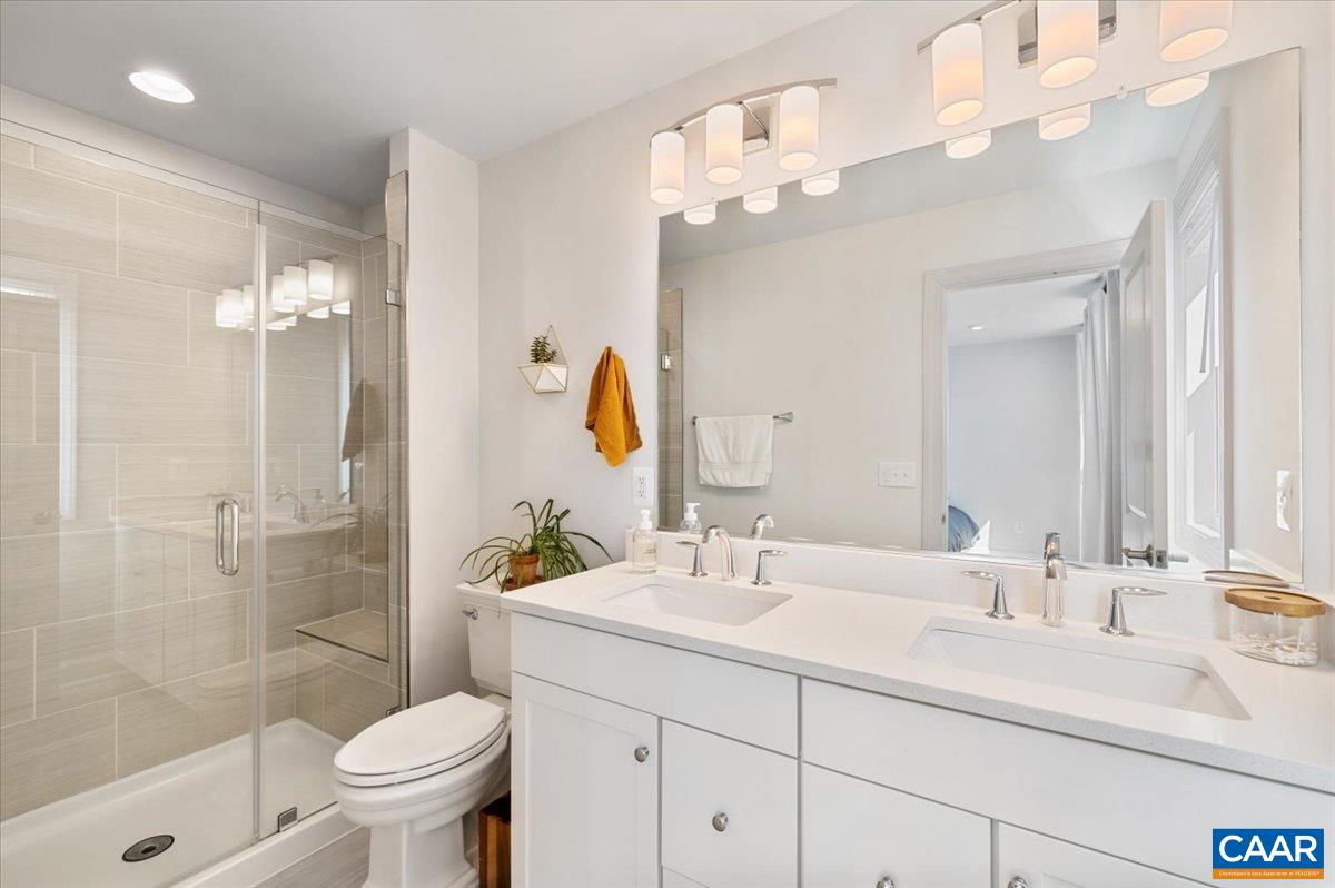 5963 McComb Street Crozet, VA 22932 - Photo 38 of 65 a bathroom with a sink a toilet and shower