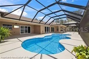 a view of a lake with a garden