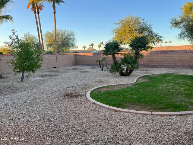 a view of a backyard