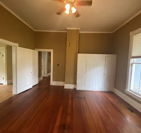 a view of a chandelier in a house