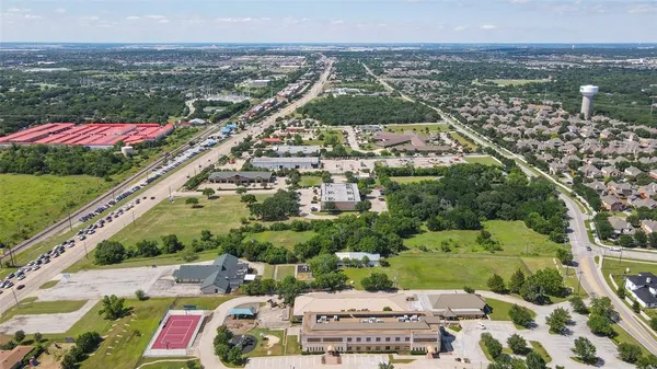 an aerial view of a city