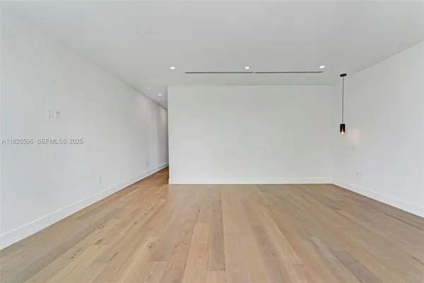 a view of a street with an outdoor space