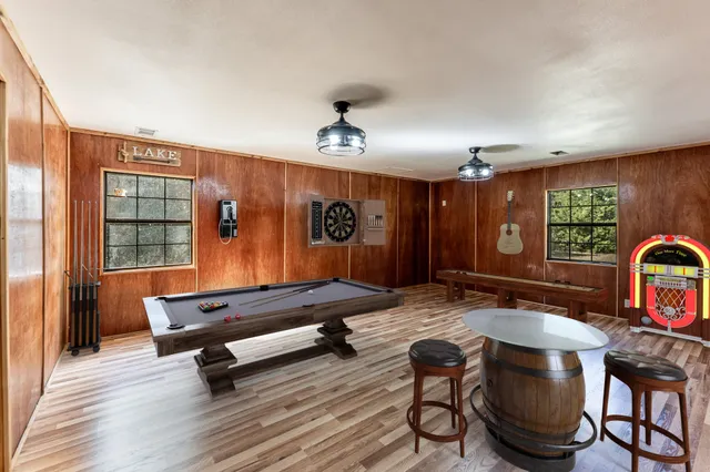 a backyard of a house with lots of green space