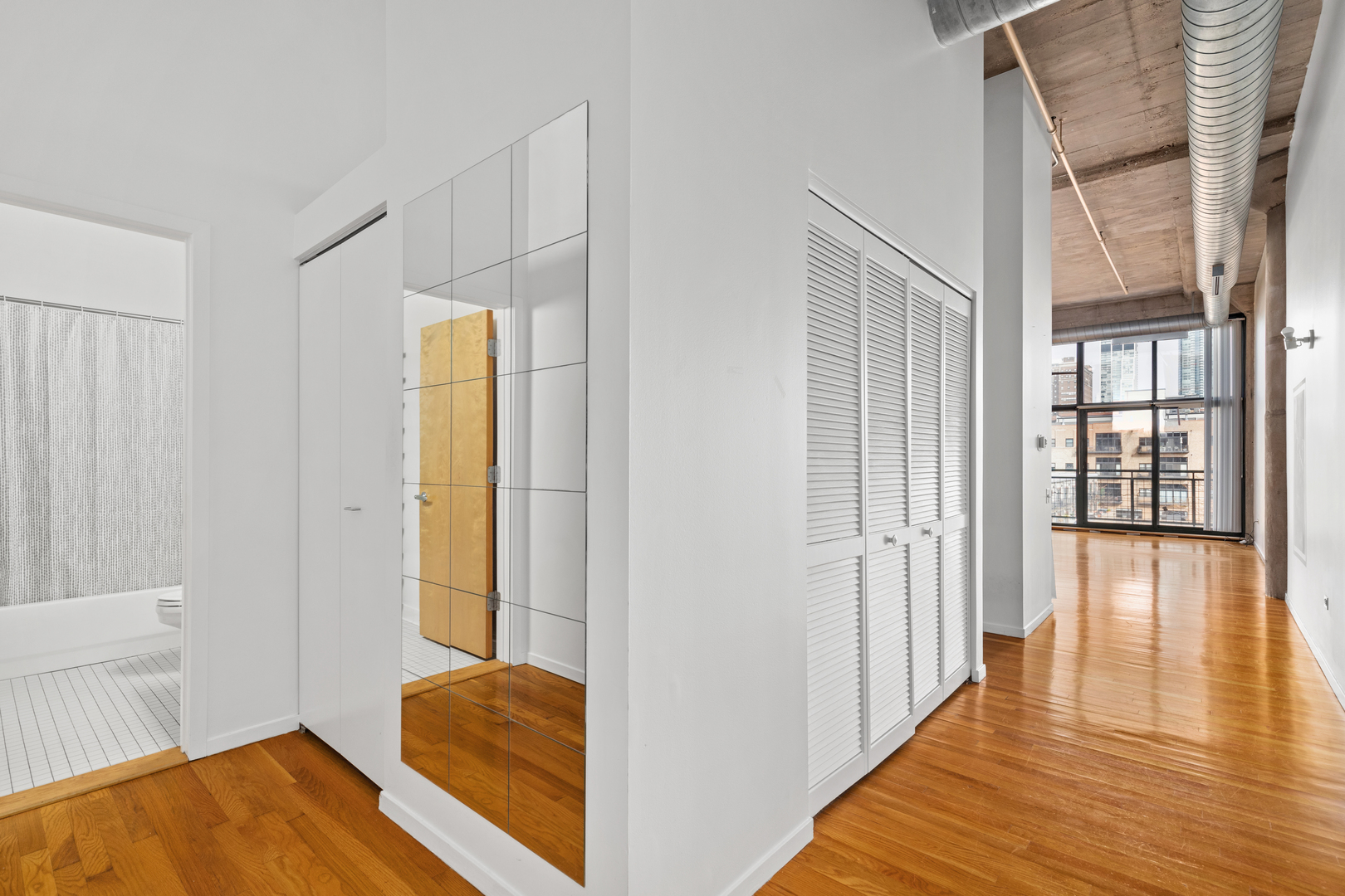 1727 South Indiana Avenue, Unit 319 Chicago, IL 60616 - Photo 17 of 21 a view of room with window and wooden floor