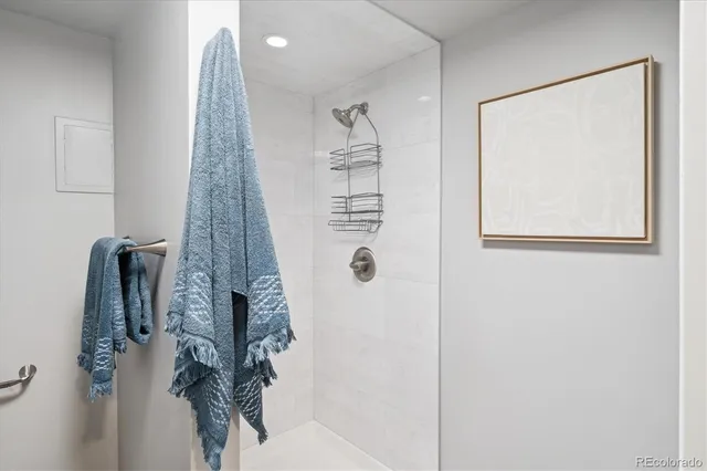 a bathroom with a shower
