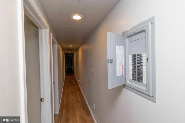 a view of hallway with stairs