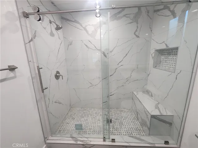 a bathroom with a shower