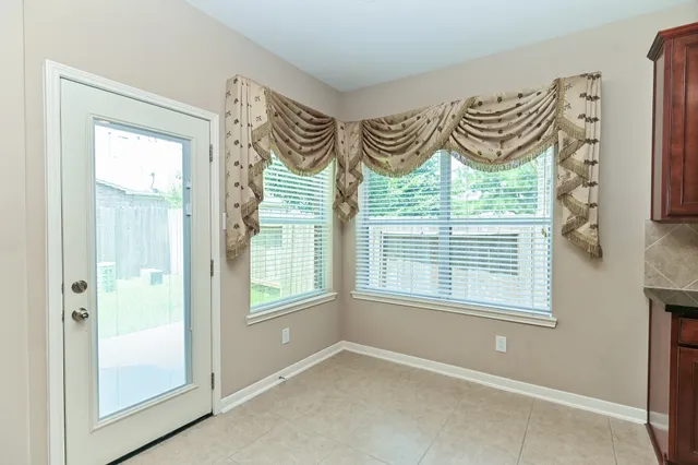a view of an entryway with a window