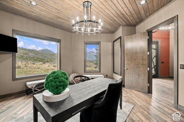 5936 Triple Crown Trail Oakley, UT 84055 - Photo 48 of 57 Wood-finish flooring, wood-paneled ceiling, and large windows