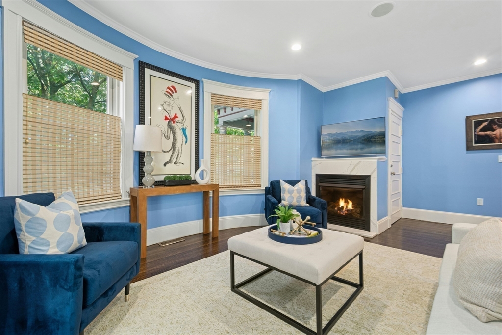 15 Oakview Terrace, Unit 2 Boston, MA 02130 - Photo 8 of 29 a living room with furniture and a fireplace