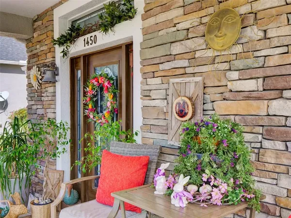 a sign that is in front of flowers