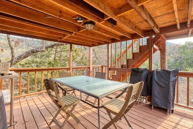 a view of porch with seating space