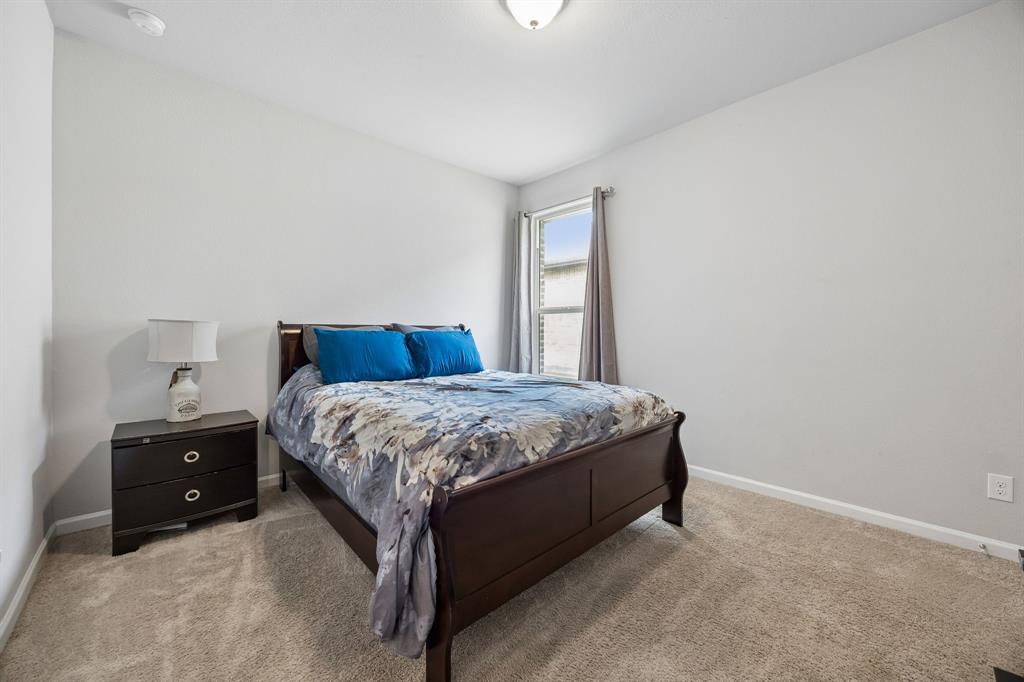638 Hazeltine Road Red Oak, TX 75154 - Photo 6 of 29 a spacious bedroom with a bed and a lamp on roof