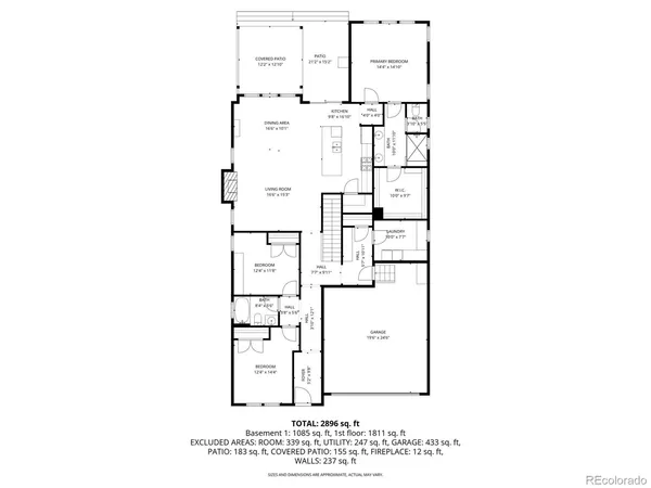 a picture of a room with a white wall and a refrigerator