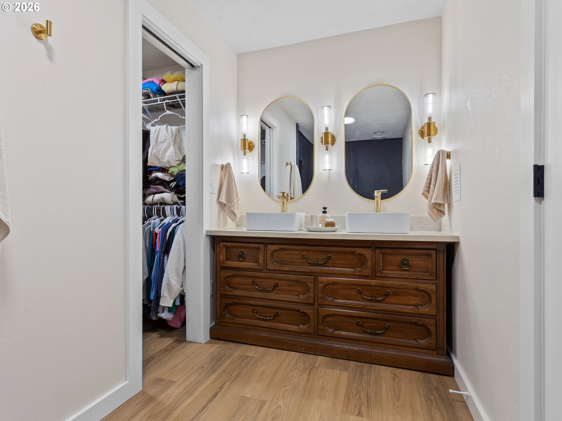 20149 Northeast Oregon Street Fairview, OR 97024 - Photo 23 of 37 a bathroom with a sink and a mirror