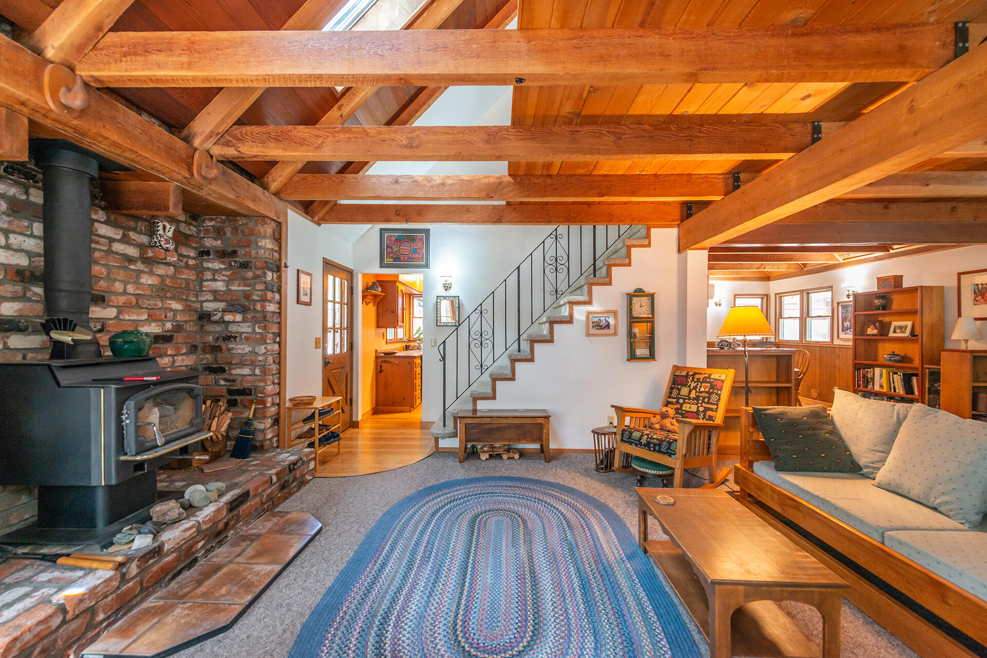 491 East Branch Road Weaverville, CA 96093 - Photo 30 of 59 a view of a living room with furniture wooden floor and a rug