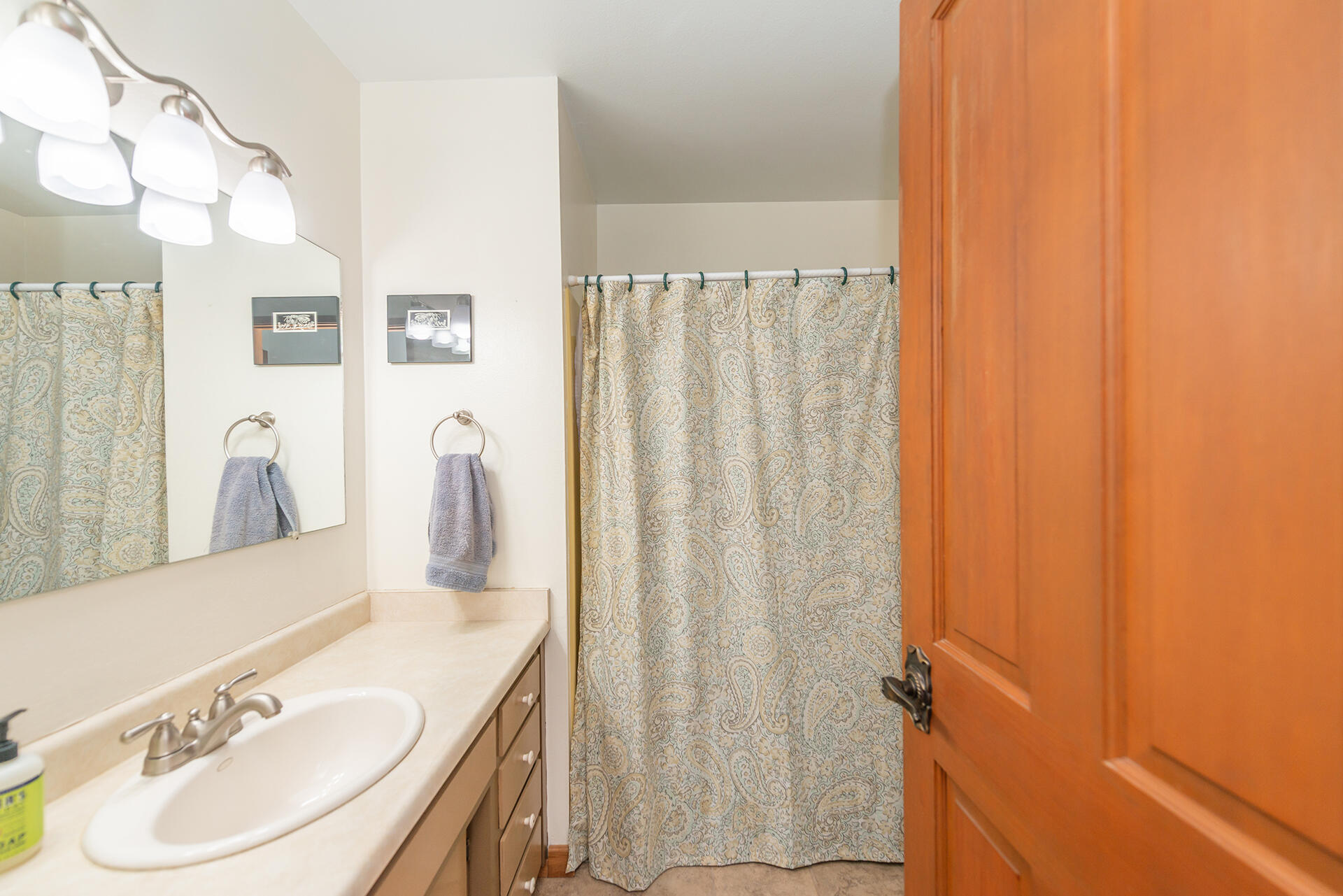 491 East Branch Road Weaverville, CA 96093 - Photo 47 of 59 a bathroom with a sink a toilet and shower curtain