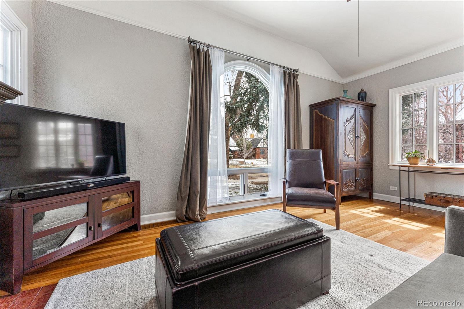 1639 Grape Street Denver, CO 80220 - Photo 7 of 39 a living room with furniture and a flat screen tv