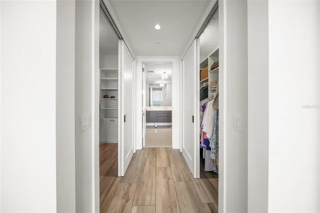 a view of a lake with building in front of it