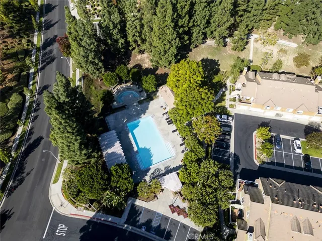 an aerial view of a house having yard