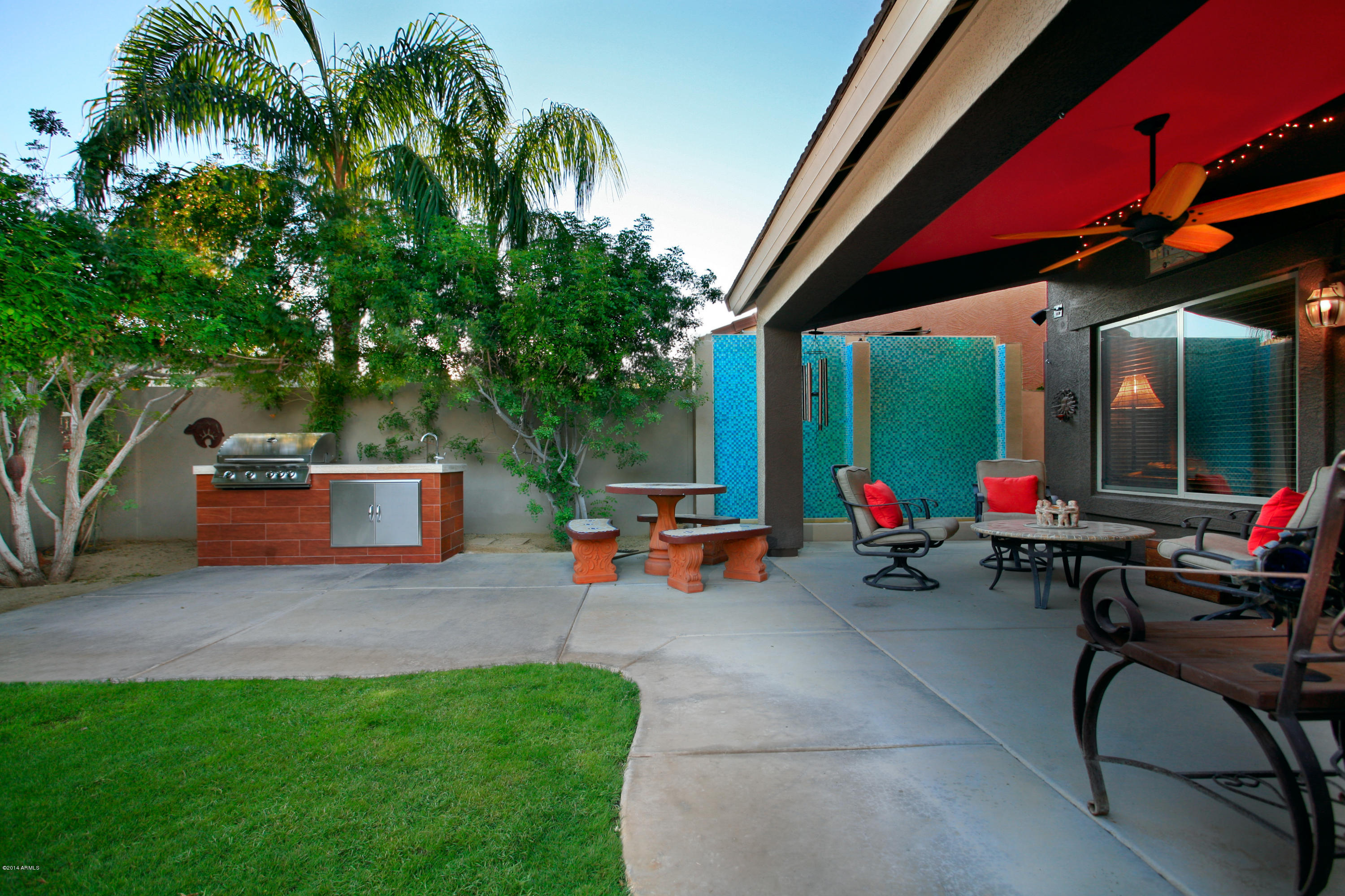 2529 East Ridge Creek Road Phoenix, AZ 85024 - Photo 16 of 18 Extended Patio, Gas BBQ and Waterfall.