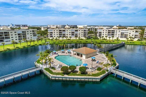 a view of a lake with a nearby beach