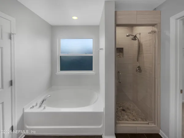 a view of a small space with a window