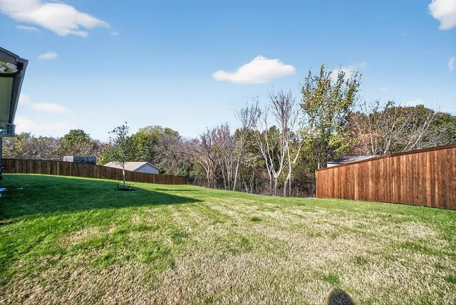 a view of a backyard